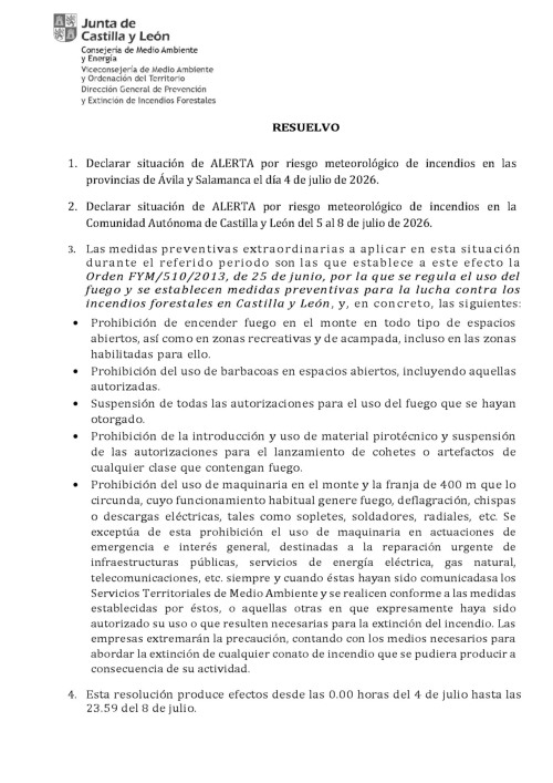 Medidas preventivas extraordinarias a aplicar en esta situación durante el referido periodo