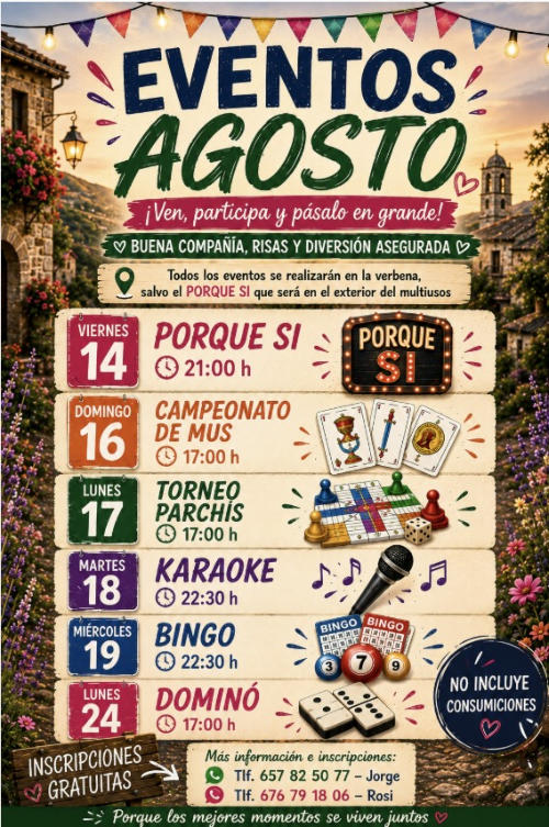 Eventos agosto 2026