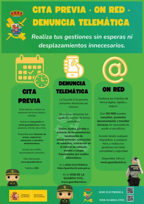 CITA PREVIA · ON RED · DENUNCIA TELEMÁTICA